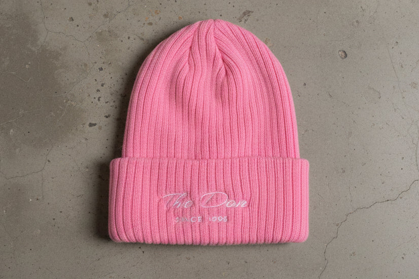 PINK CHUNKY KNIT BEANIE