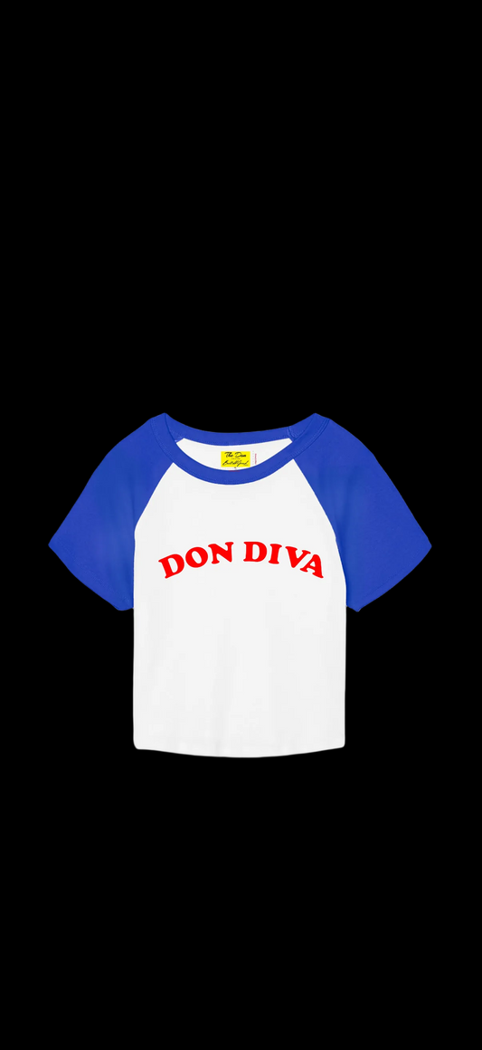 ROYAL BLUE DON DIVA CROP TEE